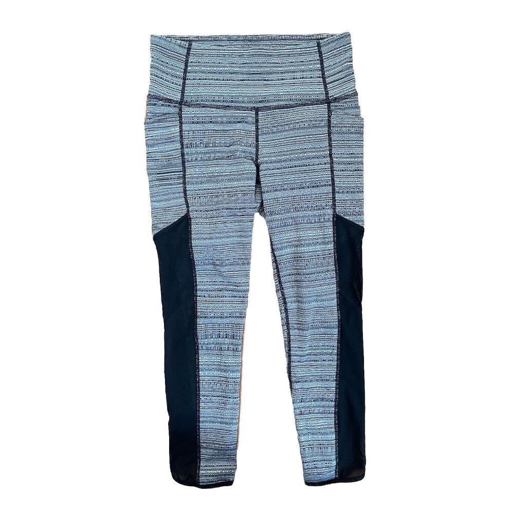 Athleta Size S Jacquard Chaturanga High Rise Mesh Capri Leggings 596514